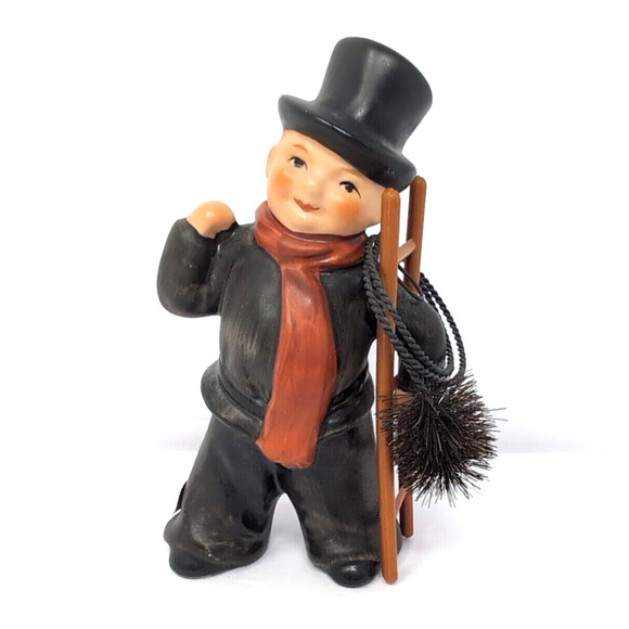 VTG Goebel Chimney Sweep Figurine 3.5 inch TMK-5 Red Ladder Brush Top Hat Boy - Picture 2 of 9